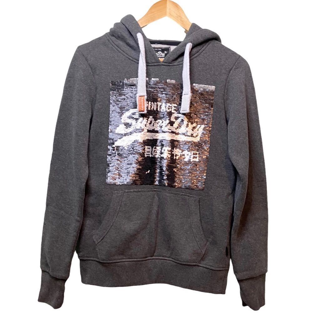 Super Dry Premium Sequin Entry Jacket Hoodie Gray… - image 2